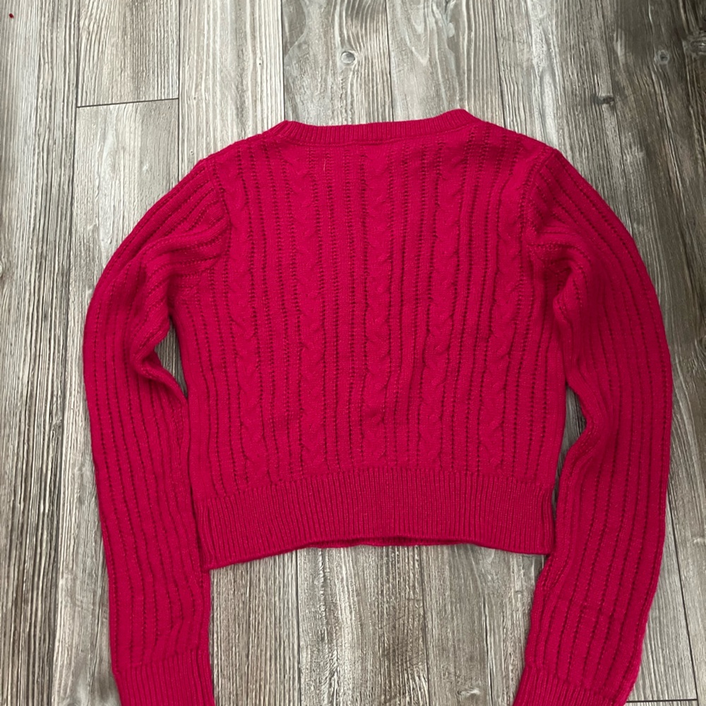 🌸 Active USA Cable Knit Crewneck Sweater in Bright Pink - Picture 4 of 4